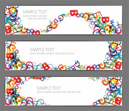 simsearch:400-05902406,k - Collection of banners with colorful rainbow numbers Stock Photo - Budget Royalty-Free & Subscription, Code: 400-04221458