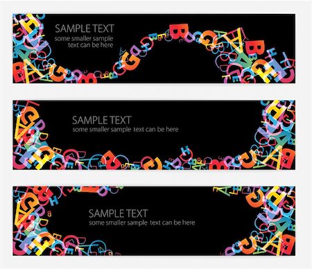 simsearch:400-05902406,k - Black banners with colorful rainbow numbers Stock Photo - Budget Royalty-Free & Subscription, Code: 400-04221459