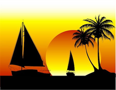 Yachts on the ocean - summer holiday background Stock Photo - Budget Royalty-Free & Subscription, Code: 400-04221523