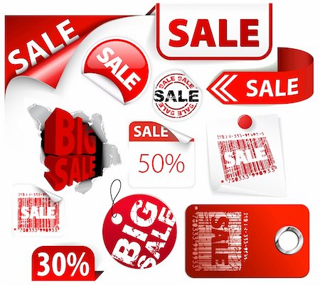 simsearch:400-05341250,k - Set of red discount tickets, labels, stamps, stickers, corners, tags (vector) Stock Photo - Budget Royalty-Free & Subscription, Code: 400-04221537