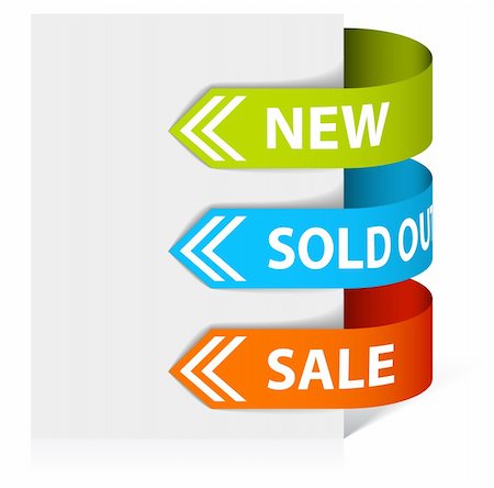 simsearch:400-04730082,k - Set of arrows pointing at the new, sold out and discount item Stockbilder - Microstock & Abonnement, Bildnummer: 400-04221555