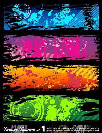simsearch:400-04636733,k - Abstract Urban Style Grunge Banners with rainbow colours Photographie de stock - Aubaine LD & Abonnement, Code: 400-04221645