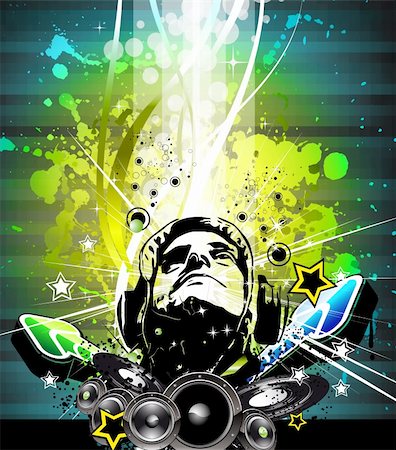 simsearch:400-04320039,k - Abstract Colorful DJ Disco Flyer with Rainbow Colours Photographie de stock - Aubaine LD & Abonnement, Code: 400-04221764