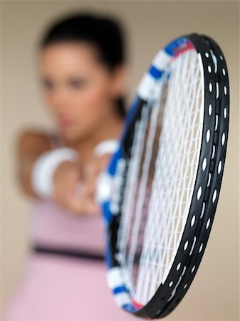 simsearch:640-03264942,k - Beautiful female tennis player on natural background Stock Photo - Budget Royalty-Free & Subscription, Code: 400-04221807