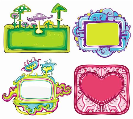 scroll designs clip art - Vector set of cute frames, with space for your text Stock Photo - Budget Royalty-Free & Subscription, Code: 400-04222136