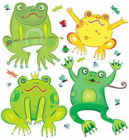 frog graphics - Funny vector set of cute frogs Foto de stock - Super Valor sin royalties y Suscripción, Código: 400-04222137