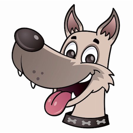 simsearch:400-06127601,k - Cartoon illustration of a happy dog. Photographie de stock - Aubaine LD & Abonnement, Code: 400-04222282
