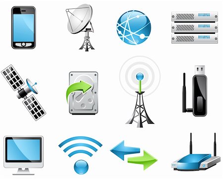 Wireless Technology and Global communication icons Stock Photo - Budget Royalty-Free & Subscription, Code: 400-04222533