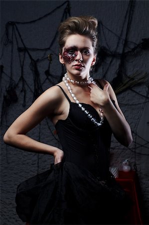 Burnt glamorous girl, Halloween party Stock Photo - Budget Royalty-Free & Subscription, Code: 400-04222653