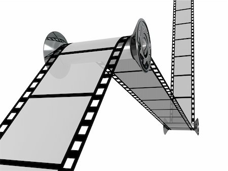 filmmaking - 3d Film Strip. White background. Digitally Generated. Stock Photo - Budget Royalty-Free & Subscription, Code: 400-04223025