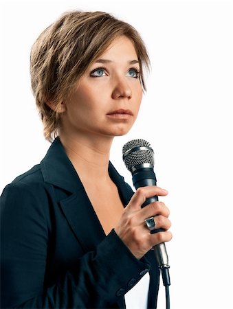 TV Correspondent on white background Photographie de stock - Aubaine LD & Abonnement, Code: 400-04223152