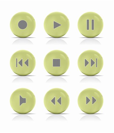 pause button - Green button music. Vector Illustration. Stock Photo - Budget Royalty-Free & Subscription, Code: 400-04223332