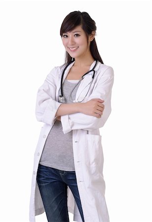 Friendly medical doctor woman of Asian with stethoscope. Stock Photo - Budget Royalty-Free & Subscription, Code: 400-04223775
