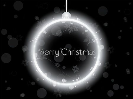 simsearch:400-06473585,k - Vector - Silver Neon Christmas Ball on Black Background Fotografie stock - Microstock e Abbonamento, Codice: 400-04223896