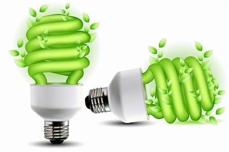 simsearch:630-01875637,k - illustration of natural cfl with leafs on white background Stock Photo - Budget Royalty-Free & Subscription, Code: 400-04234020