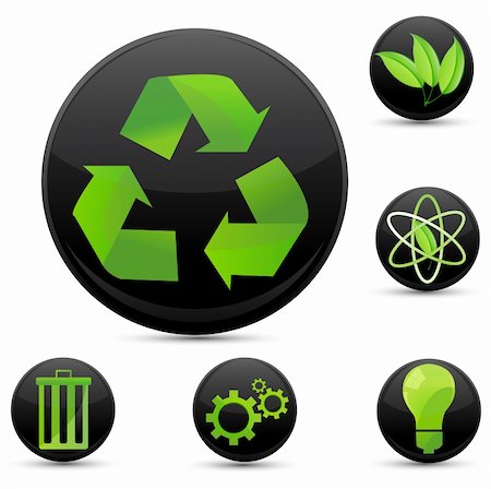 illustration of recycle icons on white background Stock Photo - Budget Royalty-Free & Subscription, Code: 400-04234092