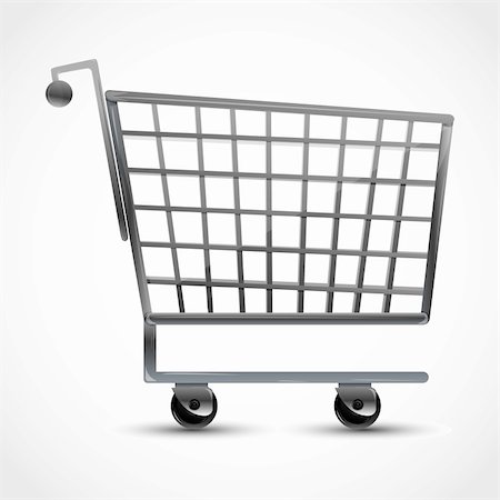 simsearch:400-05886915,k - illustration of shopping trolley on white background Stock Photo - Budget Royalty-Free & Subscription, Code: 400-04234122