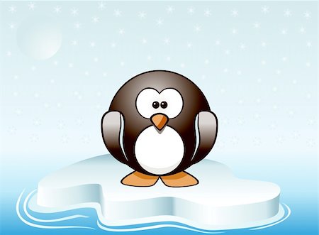 simsearch:400-09170620,k - Illustration of a lone penguin traveling on melting iceberg. Symbolizing global warming Foto de stock - Royalty-Free Super Valor e Assinatura, Número: 400-04234295
