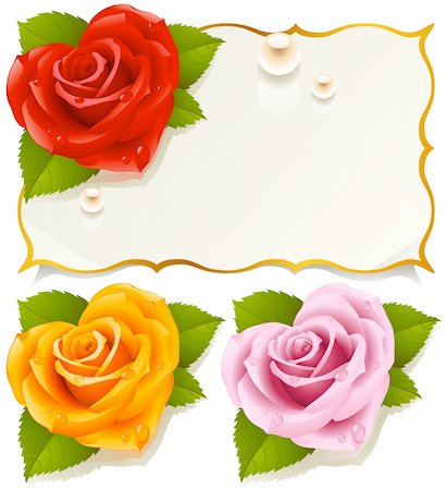 pearls frame clip art - Greeting card with rose in the shape of heart Stock Photo - Budget Royalty-Free & Subscription, Code: 400-04234391