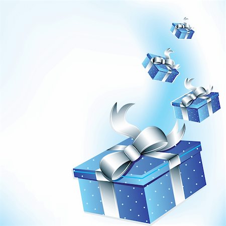 simsearch:400-04234530,k - Flying gift boxes with silver bow,background for your text Stock Photo - Budget Royalty-Free & Subscription, Code: 400-04234530