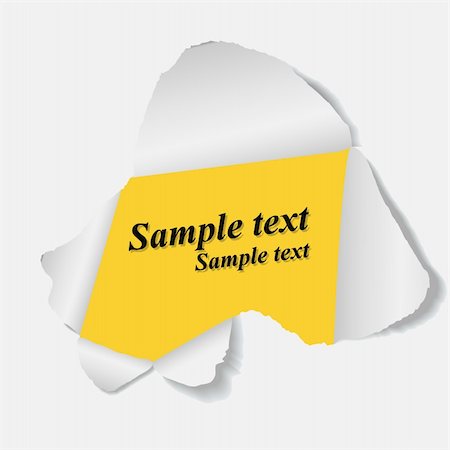 paper torn curl - Hole in the sheet of paper. Vector- eps8. Stock Photo - Budget Royalty-Free & Subscription, Code: 400-04234543