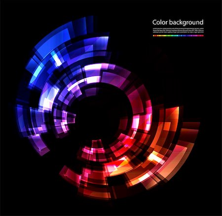 digital colour spectrum - Vector abstract color composition on black background Stock Photo - Budget Royalty-Free & Subscription, Code: 400-04234558