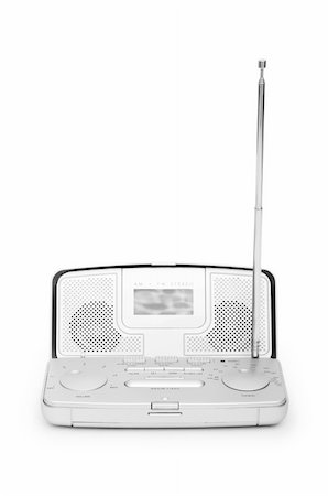 Silver radio isolated on the white background Stock Photo - Budget Royalty-Free & Subscription, Code: 400-04234606
