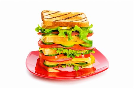 Giant sandwich isolated on the white background Stock Photo - Budget Royalty-Free & Subscription, Code: 400-04234611