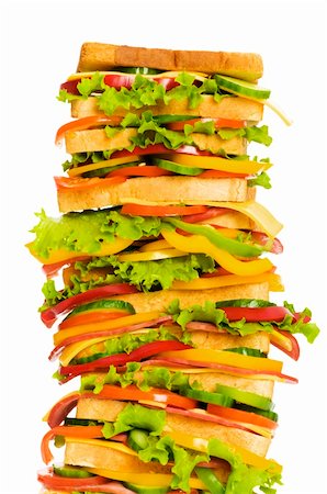 simsearch:400-07319721,k - Giant sandwich isolated on the white background Stockbilder - Microstock & Abonnement, Bildnummer: 400-04234626