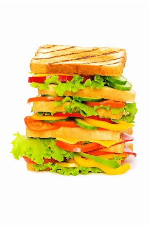 simsearch:400-07319721,k - Giant sandwich isolated on the white background Stockbilder - Microstock & Abonnement, Bildnummer: 400-04234644