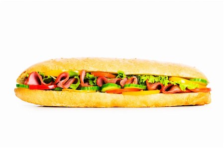 simsearch:400-07099478,k - Long sandwich isolated on the white background Stock Photo - Budget Royalty-Free & Subscription, Code: 400-04234648