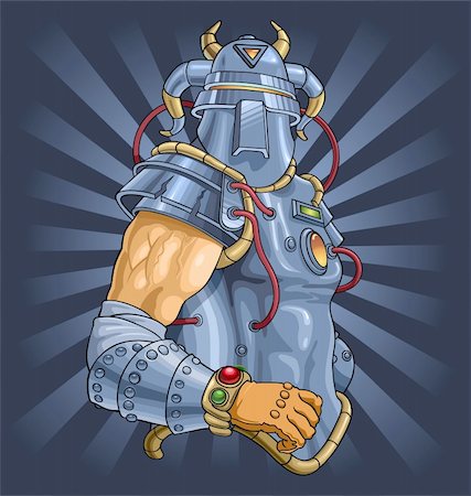 simsearch:400-05378270,k - Vector illustration of the knight in a futuristic armor. Stockbilder - Microstock & Abonnement, Bildnummer: 400-04234739