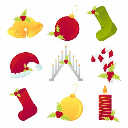 simsearch:400-05725983,k - set of 9 christmas icons Foto de stock - Royalty-Free Super Valor e Assinatura, Número: 400-04234804