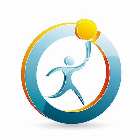 relay race competitions - illustration of modern logo of man with torch on white background Foto de stock - Super Valor sin royalties y Suscripción, Código: 400-04234911