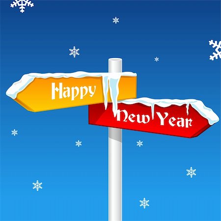 simsearch:400-05263557,k - illustration of new year card with direction board with stars Stock Photo - Budget Royalty-Free & Subscription, Code: 400-04234943