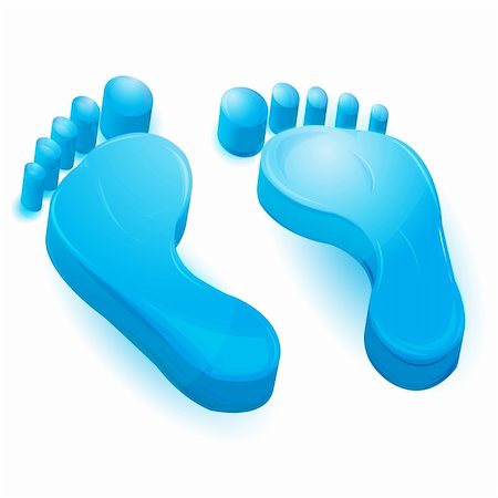 foot mark - illustration of foot prints on white background Stock Photo - Budget Royalty-Free & Subscription, Code: 400-04234961