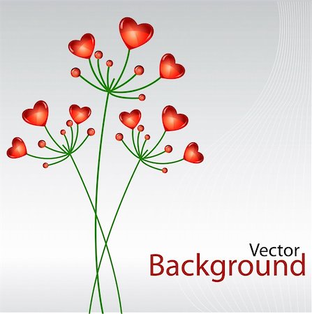 simsearch:400-04783578,k - illustration of vector background with heart plants Stockbilder - Microstock & Abonnement, Bildnummer: 400-04234978