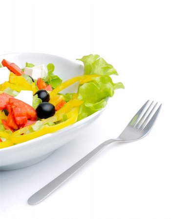 Salad isolated over white Stock Photo - Budget Royalty-Free & Subscription, Code: 400-04235054