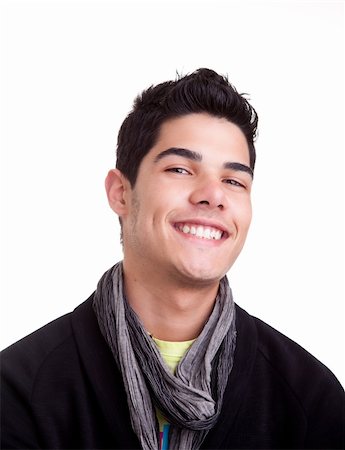 simsearch:400-04643781,k - Handsome young man with happy face. Isolated on white background, studio shot. Foto de stock - Super Valor sin royalties y Suscripción, Código: 400-04235073