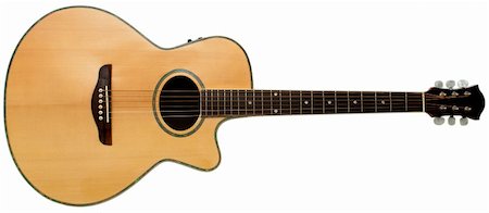 simsearch:400-05164273,k - An acoustic guitar isolated on a white background Stock Photo - Budget Royalty-Free & Subscription, Code: 400-04235188