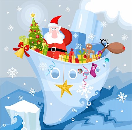 vector illustration of a christmas card Stock Photo - Budget Royalty-Free & Subscription, Code: 400-04235472