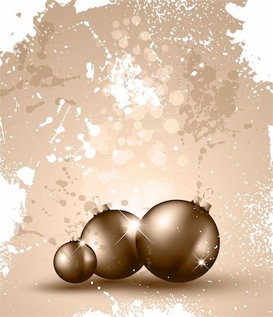 simsearch:400-08299399,k - Suggestive Vintage Christmas Backgrounds with Stunning Baubles and Glitter elements Stockbilder - Microstock & Abonnement, Bildnummer: 400-04235533