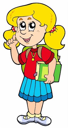 simsearch:400-04356318,k - Advising school girl - vector illustration. Stock Photo - Budget Royalty-Free & Subscription, Code: 400-04235682