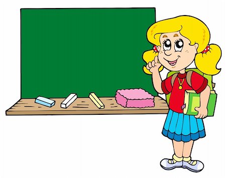 simsearch:400-06408282,k - Advising school girl with blackboard - vector illustration. Photographie de stock - Aubaine LD & Abonnement, Code: 400-04235683