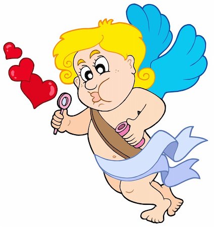 simsearch:400-04267372,k - Cupid with bubble maker - vector illustration. Photographie de stock - Aubaine LD & Abonnement, Code: 400-04235723