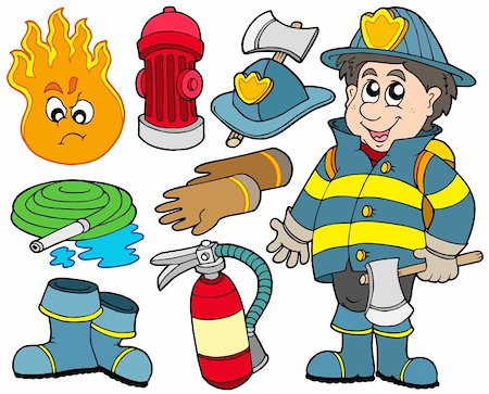 simsearch:400-06392786,k - Fire protection collection - vector illustration. Fotografie stock - Microstock e Abbonamento, Codice: 400-04235750