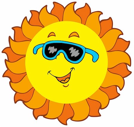 sun protection cartoon - Happy cartoon Sun - vector illustration. Stock Photo - Budget Royalty-Free & Subscription, Code: 400-04235762