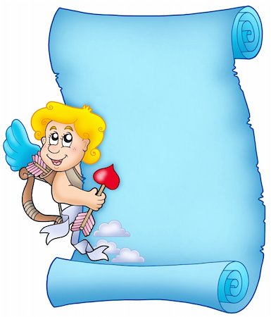 simsearch:400-04267372,k - Blue Valentine parchment 3 - color illustration. Photographie de stock - Aubaine LD & Abonnement, Code: 400-04235818