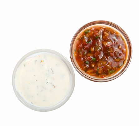 eating boat - White and red sauces isolated on a white background Stock Photo - Budget Royalty-Free & Subscription, Code: 400-04235941