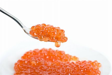 simsearch:400-04842318,k - red caviar with spoon on a white background Photographie de stock - Aubaine LD & Abonnement, Code: 400-04235956